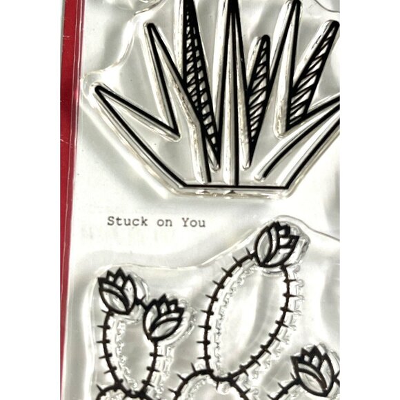May May Made It Stuck On You Clear  Stamp Cactus Plants Sentiments - Picture 3 of 5